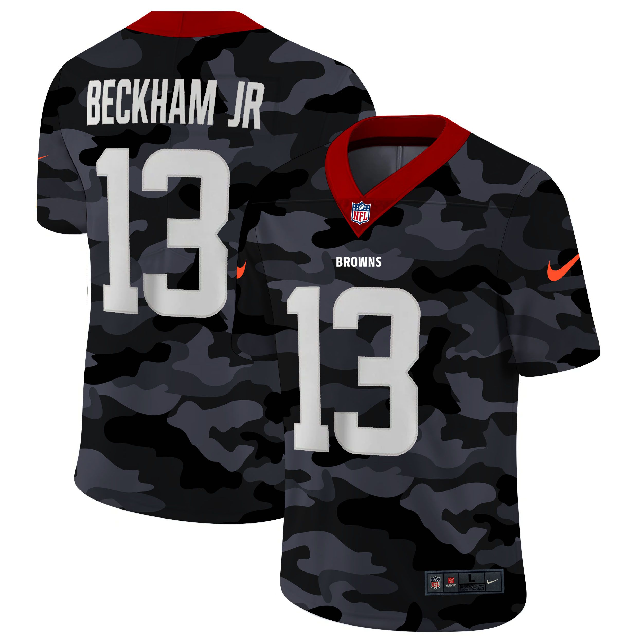 Men Cleveland Browns #13 Beckham jr 2020 Nike Camo Salute to Service Limited NFL Jerseys